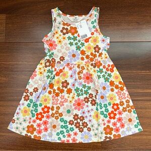 ✨5/$25✨H&M White Floral Tank Dress with Orange, Brown, Green and Pink Flowers